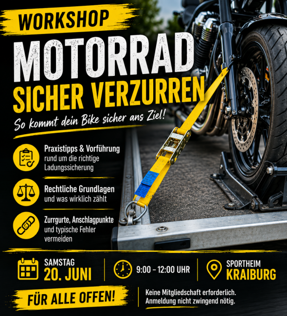 workshop Motorrad sicher verzurren